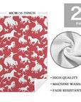 Red Rodeo Cowboy Set of 2 Dish Towels Made in America