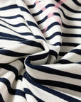 Blue Stripe Contrast Stitched Detail Color Block Patchwork Plus Size Sweatshirt