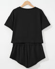 Solid Cropped Tee & Ruffle High Waist Skort Set