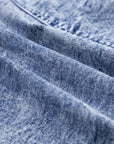 Denim Frilly Square Neck Bustier Puff Sleeve Dress