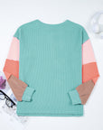 Aria Knit Colorblock Henley Top