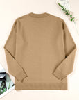 Solid Front Center Seam Drop Shoulder Sweater