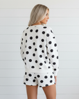 Polka Dot Pullover and Drawstring Shorts Set