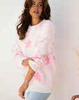 Star Ribbed Trim Drop Shoulder Oversized Sweater