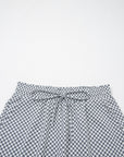 Checker Drawstring Elastic Waist Pocketed Shorts