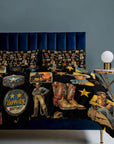 Vintage Cowboy Collage Design 3-Piece Bedding Set (1 Duvet Cover + 2 Pillow Shams) – 102"×90"