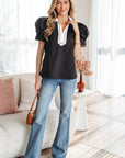 Remington Collar Short Sleeve Blouse