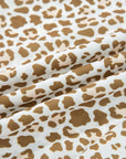Leopard Drawstring Elastic Waist Straight Leg Pants