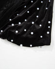 Velvet Pearl Beaded Puff Sleeve Top