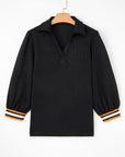 Keziah Patchwork Polo Collar Pullover
