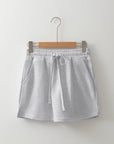 Solid French Terry Drawstring Waist Mini Skort