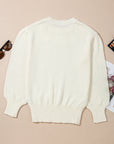 Rheakara Textured Puff Sleeve Sweater