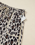 Plus Size Leopard Reverse Seam Patch Pocket Pants