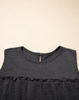 Solid Frilled Ruffle Tiered Tank Top