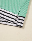 Claire Contrast Striped Patchwork Long Sleeve Top