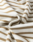 Stripe Leopard Patchwork Round Neck T-Shirt