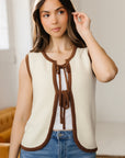 Aaliyah Trim Ties Front Sweater