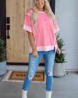 Katie Raw Seam High Low Side Split Top