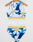 Floral Racerback Cutout High Waist Bikini Set