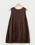 Solid Ribbed Trim Deep V-Neck Sleeveless Tunic Sweater
