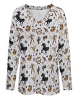 Baha Ranch Western Print Long Sleeve Top