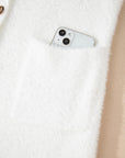 Solid Fuzzy Button-Front Cardigan