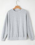 Solid Fleece Lined Drop Shoulder Terry Sweatshirt