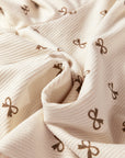 Bow Corduroy Drawstring Elastic Waist Pants