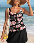 Colorblock Tankini Top and Skort Swim Set