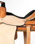 Hilason Western Horse Saddle American Leather Basketweave Ranch Roping Cowboy