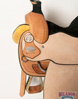 Hilason Western Horse Saddle American Leather Basketweave Ranch Roping Cowboy