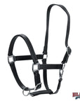 Hilason Western Horse Genuine Leather Halter with Adjustable Fit Durable Hardware Black