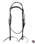 Western Horse Genuine Leather Headstall Tack Plain Black