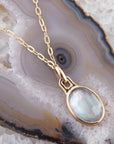 Black Mother of Pearl Golden Pendant Necklace
