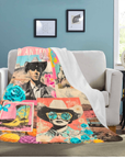 Pop Western Collage Throw Blanket Ultra-Soft Micro Fleece Blanket 60" x 80" Made in America