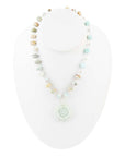Blue Amazonite Rosette Sterling Necklace