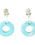 Blue Magnesite Donut Sterling Silver Drop Earrings