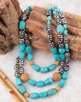 Tulum Blue Magnesite Golden Statement Necklace