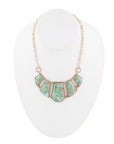 Blue Turquoise and Goldtone Statement Necklace