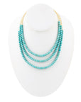 Blue Turquoise Magnesite Golden Necklace