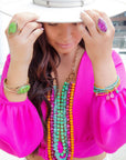 Bogota Mult-Stone Long Statement Necklace