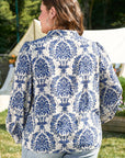 Alora Pattern Print Notch PLUS Shirt