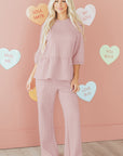 Cable Textured Top and Pants Set