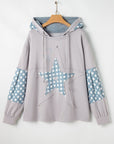 Hallie Star Pattern Drawstring Hoodie