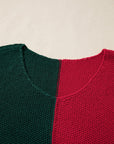 Colorblock Knit V-Neck Sweater