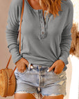 Harper Waffle Knit Henley Top