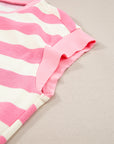 Stripe Cap Sleeve T-Shirt Dress