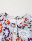 Floral Buttoned Sleeveless Wide Leg Jumpsuit