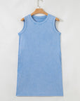 Mineral Wash Pocketed Tank Mini Dress