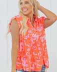 Karla Floral Collared Button Blouse